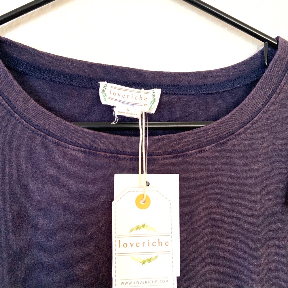 Love Riche Washed Ruffle Cold Shoulder Tee L - Picture 2 of 5